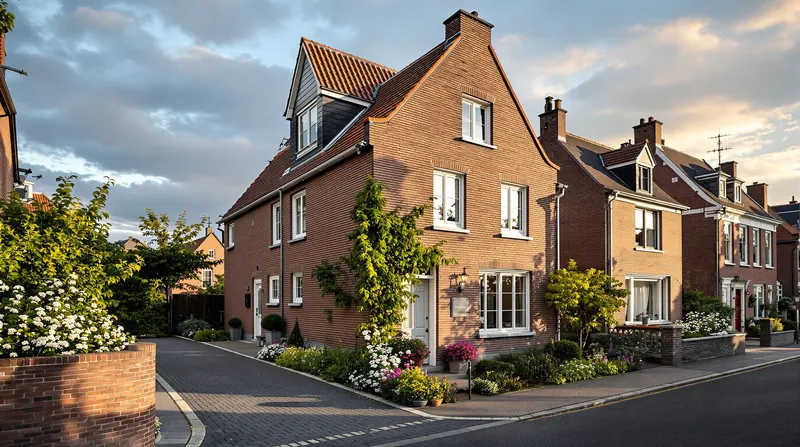 Maison en briques dans un quartier résidentiel belge